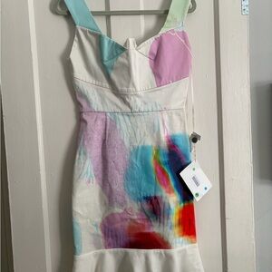 Roland Mouret Multicolor Abstract Mini Dress